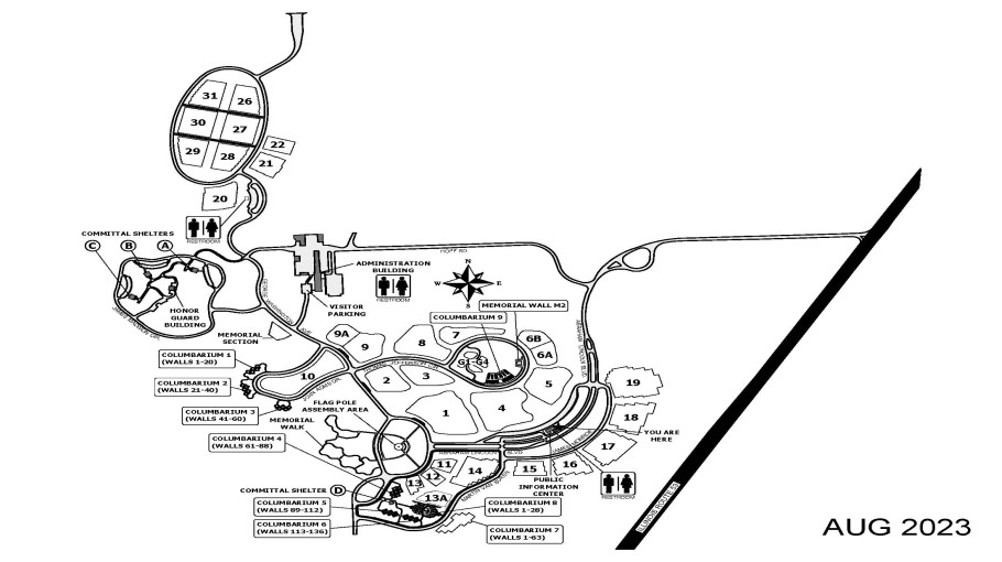 Abraham Lincoln National Cemetery map. The entrance to the Abraham Lincoln  National Cemetery is on Illinois Route 53 to Abraham Lincoln Blvd. From Abraham Lincoln Blvd. turn right onto W. Hoff Road and the administrative building is on the left.