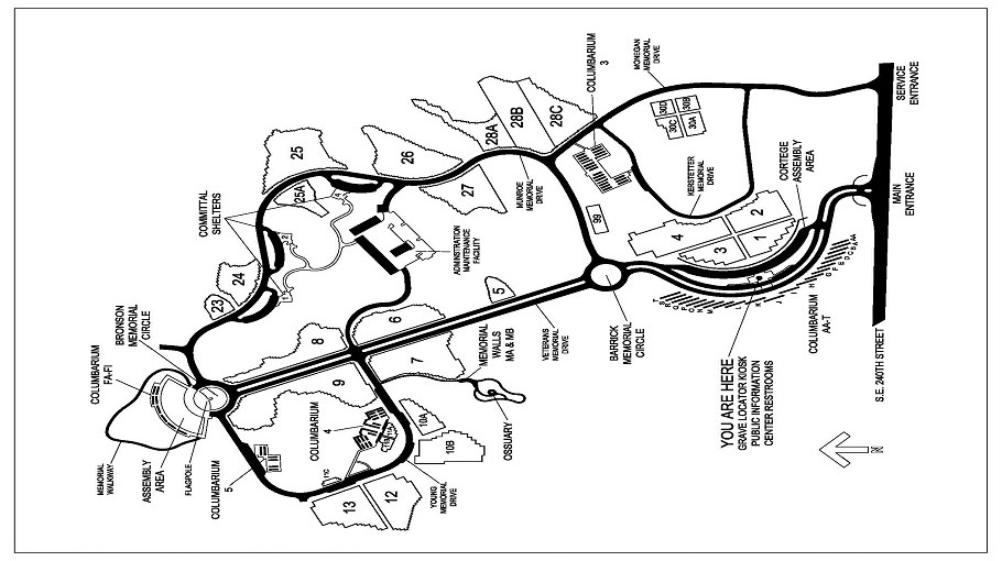 Map Layout of TAHOMA NATIONAL CEMETERY Section 30C  Site 600